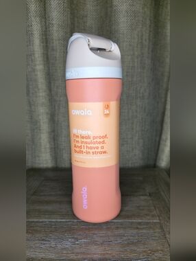 Owala Peach Insulated Water Bottle with Straw - 24 oz